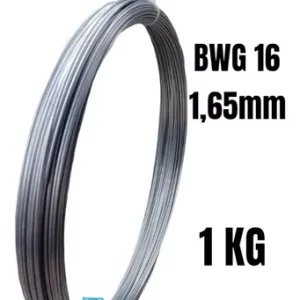 Rolo de arame liso galvanizado BWG 16 1,65mm 1kg