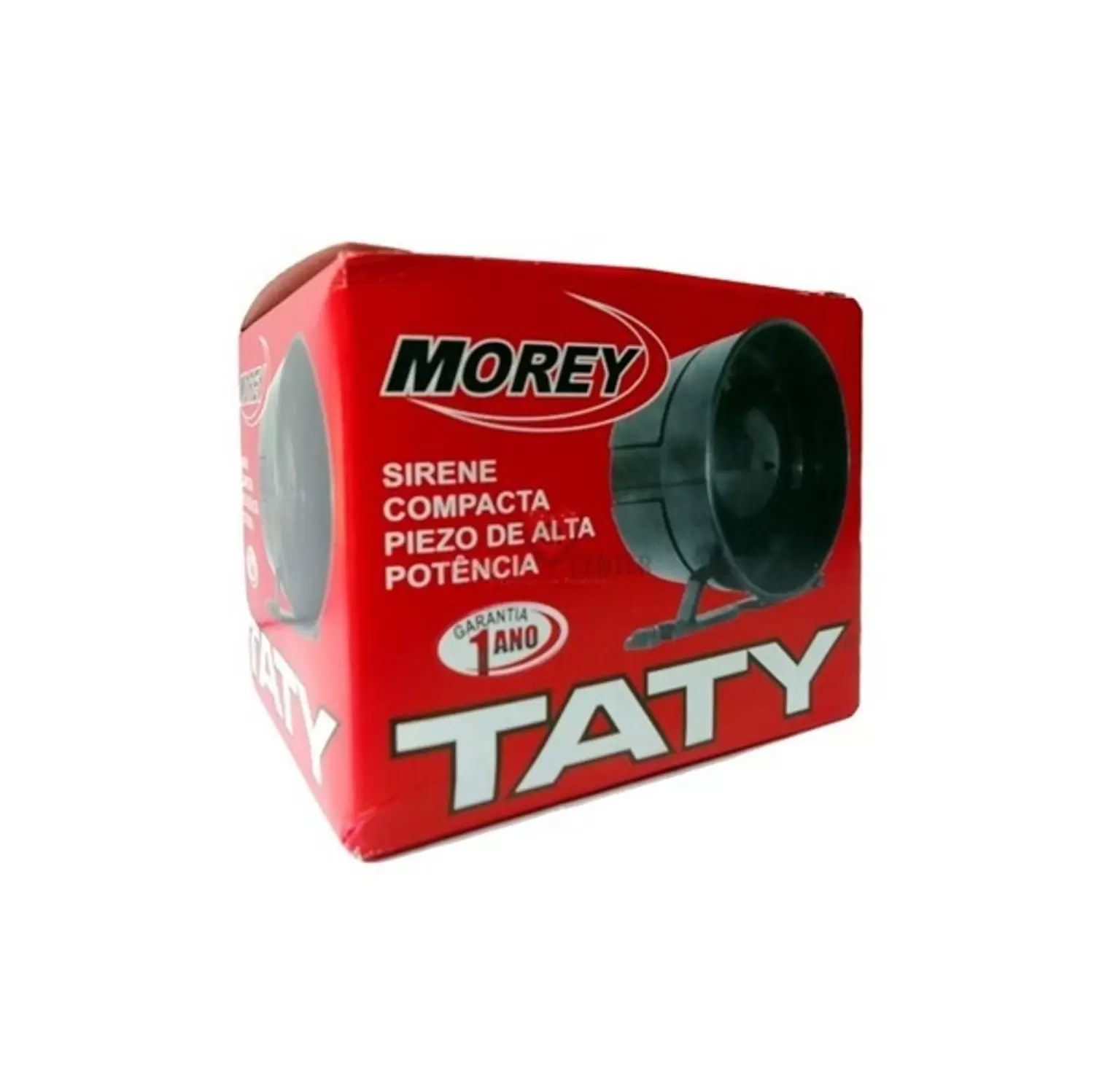 Sirene compacta Morey TATY 120dB preta para sistema de alarme